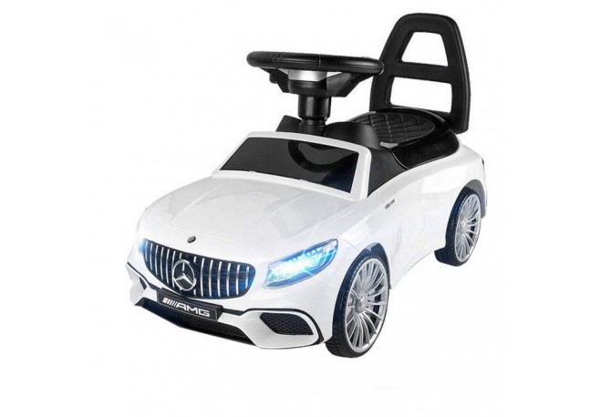 Masinuta de impins cu LED si sunete Mercedes S65 AMG  - Alb