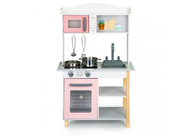 Bucatarie din lemn + accesorii metal Ecotoys 7255