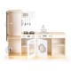 Bucatarie din lemn cu tabla si LED Ecotoys PLK547