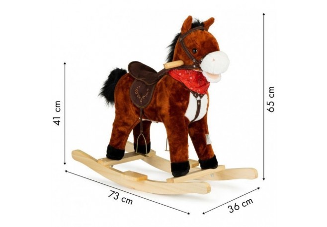 Calut balansoar cu sunete si coada in miscare Ecotoys XL-106 - Ciocolatiu