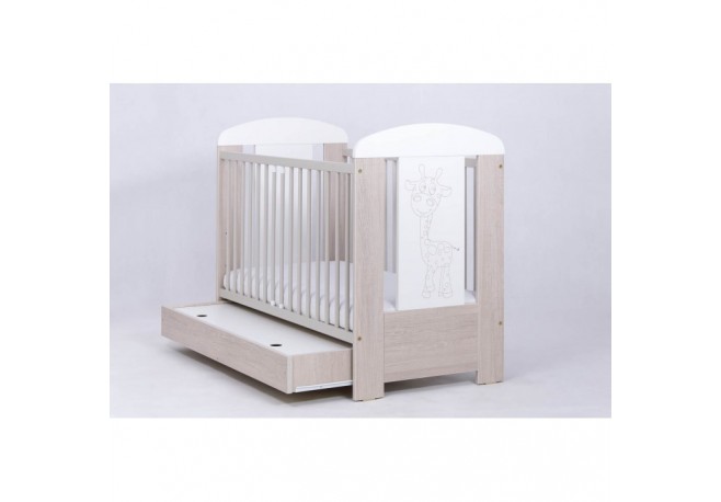 Patut Drewex Giraffe cu sertar - Natur cu Alb