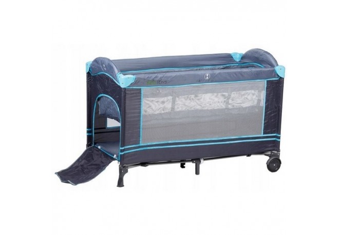 Patut pliabil cu 2 nivele Ecotoys - Bleumarin