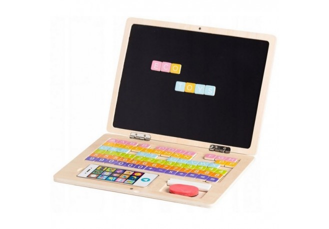 Laptop educational din lemn G068 Ecotoys