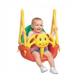 Leagan convertibil 3 in 1 Ecotoys - Portocaliu cu Verde