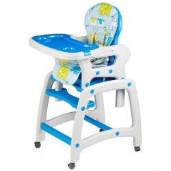 Scaun de masa multifunctional Ecotoys - Albastru cu elefant