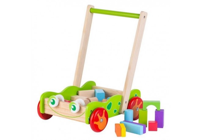 Antemergator din lemn + 20 de cuburi Ecotoys 2120