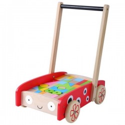 Antemergator din lemn + 40 de cuburi Ecotoys