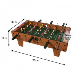 Masa de fotbal din lemn Ecotoys 70 x 36 x 24 cm - Nature