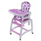 Scaun de masa multifunctional Ecotoys - Mov cu floricele