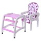 Scaun de masa multifunctional Ecotoys - Mov cu floricele