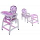 Scaun de masa multifunctional Ecotoys - Mov cu floricele