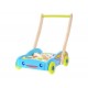 Antemergator din lemn + 40 de cuburi 2114 Ecotoys - Albastru