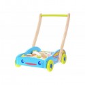 Antemergator din lemn + 40 de cuburi 2114 Ecotoys - Albastru