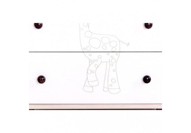 Comoda Drewex Giraffe - Natur cu Alb