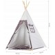 Cort de indieni TIPI-03 Ecotoys cu salteluta + perne - Alb