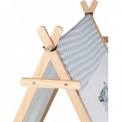 Cort tip casuta TIPI-07 Ecotoys cu salteluta + perne - Alb