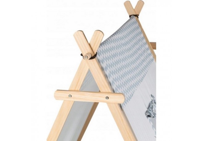 Cort tip casuta TIPI-07 Ecotoys cu salteluta + perne - Alb