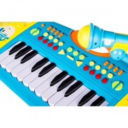 Pian cu microfon BB383B Ecotoys - Albastru cu Galben