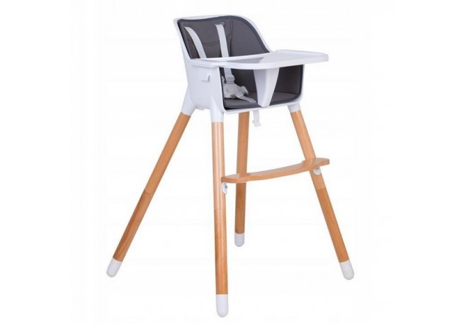 Scaun de masa 2 in 1 Ecotoys DBC01 - Gri cu Natur