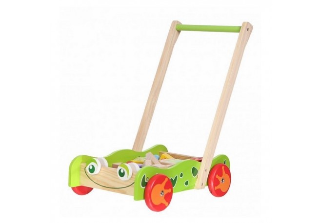 Antemergator din lemn + 40 de cuburi Ecotoys 2110