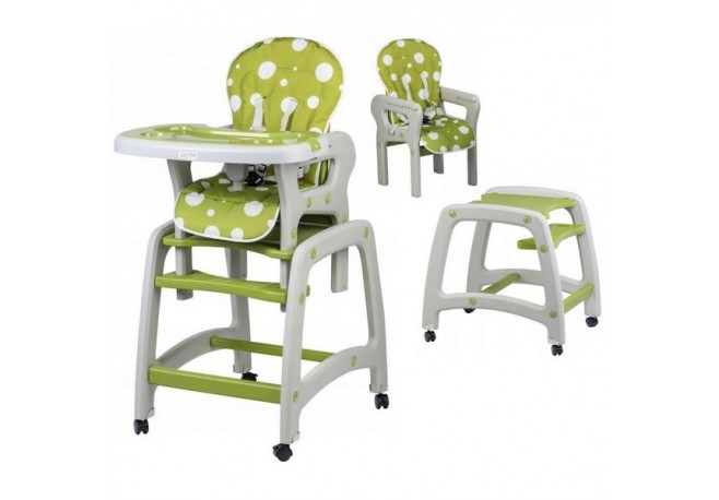 Scaun de masa multifunctional Ecotoys 2 in 1 verde cu buline