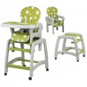 Scaun de masa multifunctional Ecotoys 2 in 1 verde cu buline