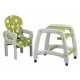 Scaun de masa multifunctional Ecotoys 2 in 1 verde cu buline