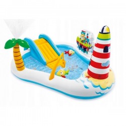Piscina gonflabila pentru copii cu tobogan pescar Intex 57162NP