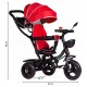 Tricicleta cu sezut rotativ Ecotoys JM-066-9 - Rosu