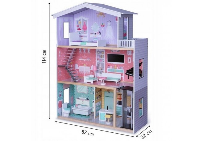 Casuta de basm din lemn Ecotoys 4128 Violeta