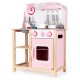 Bucatarie din lemn Ecotoys CA12009 cu sunete + accesorii bucatarie - roz