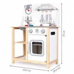 Bucatarie din lemn Ecotoys cu sunete + accesorii bucatarie CA12015