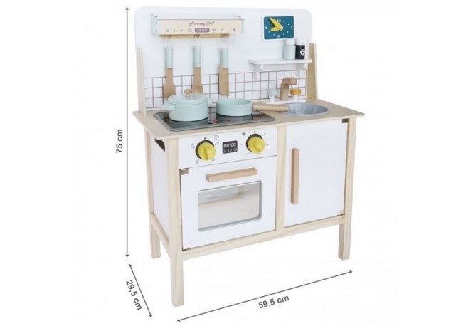 Bucatarie din lemn Ecotoys cu sunete CA12093