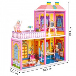 Casuta de papusi vila cu terasa Ecotoys 44192