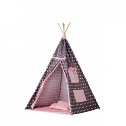 Cort de indieni TIPI-04 Ecotoys cu salteluta si perne - Pink Star