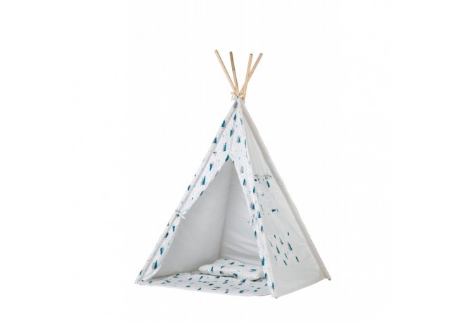 Cort de indieni TIPI-06 Ecotoys cu salteluta si perne - Blue Forest
