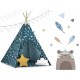 Cort De Joaca Pentru Copii Cu Lumini si 2 pernite Ricokids 120 X 120 X 165 Cm - Bleumarin cu stelute