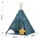 Cort De Joaca Pentru Copii Cu Lumini si 2 pernite Ricokids 120 X 120 X 165 Cm - Bleumarin cu stelute