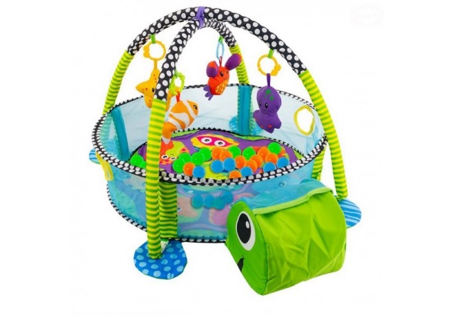 Piscina si centru de activitati EBZCC9600 30 de bile broasca testoasa multicolora