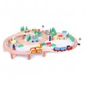 Linie de tren din lemn ECOTOYS HJD93940 75 piese