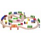 Linie de tren din lemn ECOTOYS HJD93940 75 piese