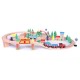 Linie de tren din lemn ECOTOYS HJD93940 75 piese