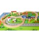Linie de tren din lemn ECOTOYS HJD93949  50 de piese