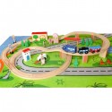 Linie de tren din lemn ECOTOYS HJD93949  50 de piese