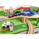 Linie de tren din lemn ECOTOYS HJD93949  50 de piese