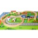 Linie de tren din lemn ECOTOYS HJD93949  50 de piese