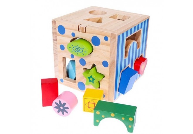 Cub educational din lemn ECOTOYS 2047