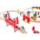 Joc Circuit din lemn ECOTOYS HM014665 cu trenulet si masinute 90 de elemente