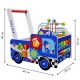 Antepremergator educational din lemn Ecotoys HM013239 masina de politie multicolor