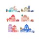 Set cuburi de constructii creative Ecotoys HM015220 din lemn 115 blocuri